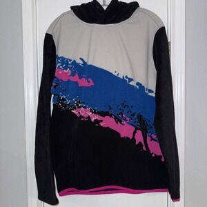 Chubbies Sweater Hoodie Men's Size M Retro Splash Fleece MidWeight Zip Pockets